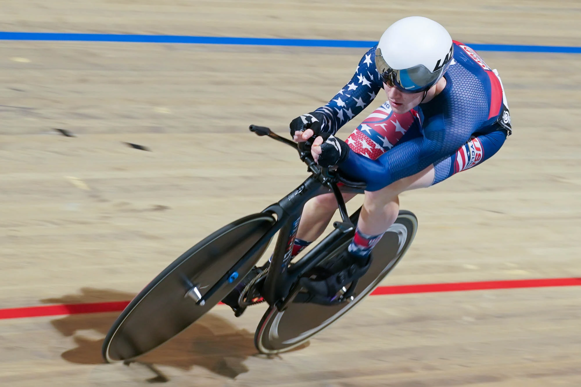 A photo of me riding the 1000 meter time trial in Canada.